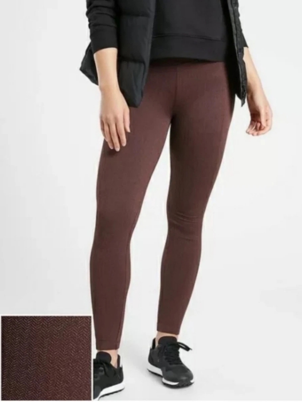 Athleta Delancey Herringbone Tight, Color Brown Size XXS/TP